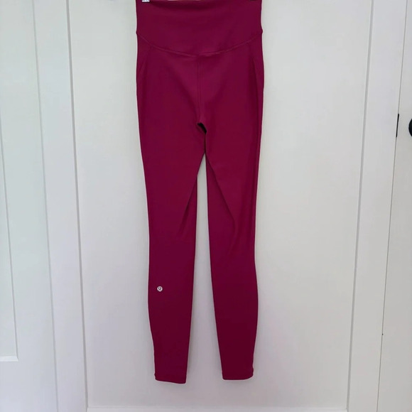 Lululemon Base Pace  Fleece Leggings Tights High Rise 28" Wild Berry Hot Pink 4 - Picture 3 of 9